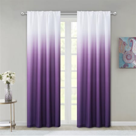Palacedesigns 84 in. Purple Ombre Window Curtain Panels - Set of 2 PA3097675